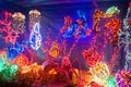 Underwaterr Aquarium Fish Scene Christmas holiday Lights at Nigh